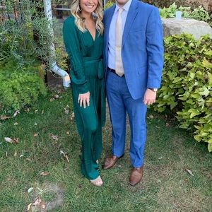 Red Dress Boutique Green Satin Jumpsuit